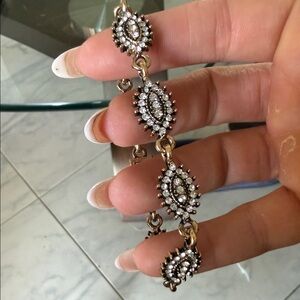 ✨ Gold Tone Rhinestone Link Bracelet – Vintage-Inspired